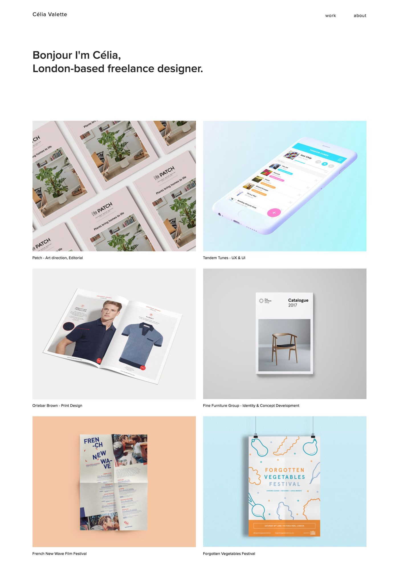 Celia's Website Screenshot