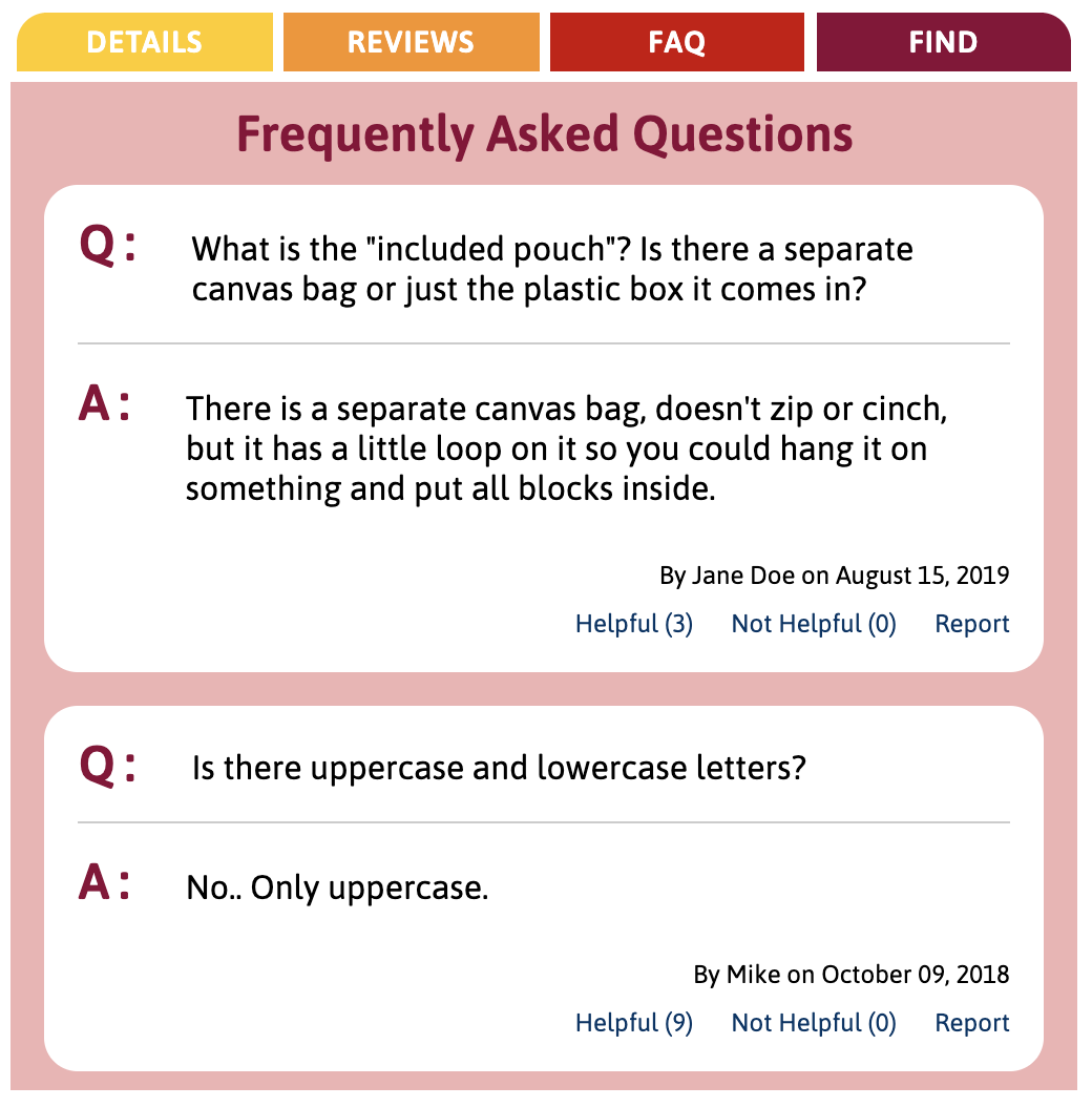 Frequently Asked Questions Panel